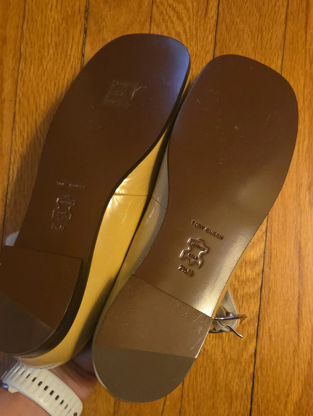 NIB Tory Burch Violet T Strap Mary Jane Flats In Cornsilk